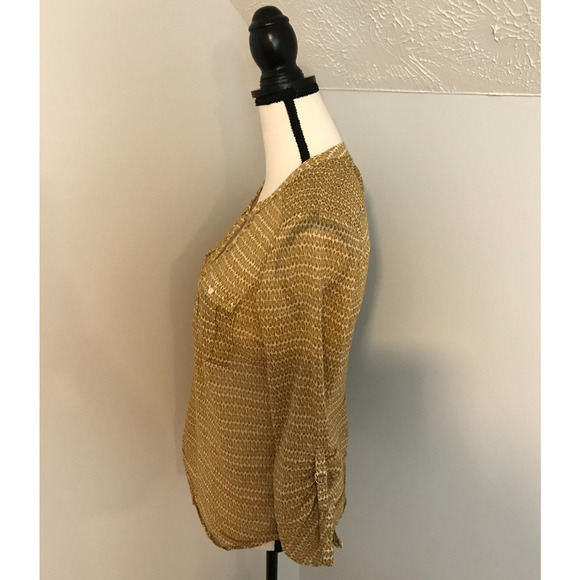 Anthropologie Holding Horses Tulipanes Roll-Tab Popover Blouse - Picture 2 of 11